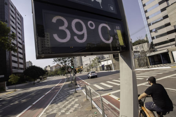 Termômetro marca 39ºC na zona sul de São Paulo